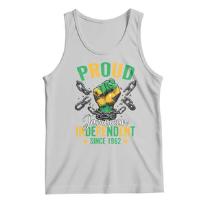 Jamaica Independence Day Tank Top Proud Jamaican Hand Fist Break The Chain TS11 Ash Print Your Wear