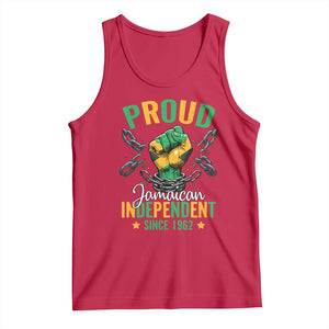 Jamaica Independence Day Tank Top Proud Jamaican Hand Fist Break The Chain TS11 Red Print Your Wear
