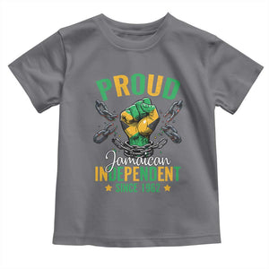 Jamaica Independence Day Toddler T Shirt Proud Jamaican Hand Fist Break The Chain TS11 Charcoal Print Your Wear