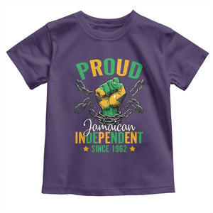 Jamaica Independence Day Toddler T Shirt Proud Jamaican Hand Fist Break The Chain TS11 Purple Print Your Wear