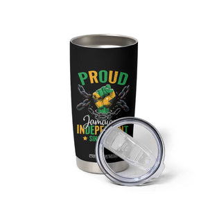 Jamaica Independence Day Tumbler Cup Proud Jamaican Hand Fist Break The Chain TS11 Print Your Wear