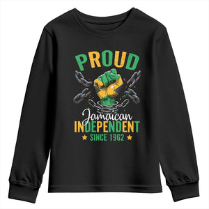 Jamaica Independence Day Youth Sweatshirt Proud Jamaican Hand Fist Break The Chain TS11 Black Print Your Wear