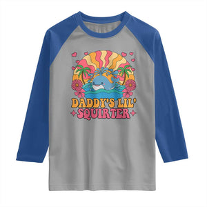 Funny Daddys Lil Squirter Raglan Shirt Inappropriate Adult Humor Squirting Whale TS11 Sport Gray Royal Print Your Wear