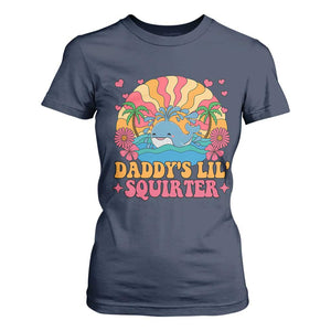 Funny Daddys Lil Squirter T Shirt For Women Inappropriate Adult Humor Squirting Whale TS11 Navy Print Your Wear