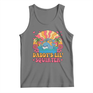 Funny Daddys Lil Squirter Tank Top Inappropriate Adult Humor Squirting Whale TS11 Black Heather Print Your Wear