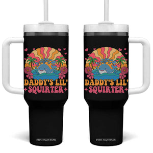 Funny Daddys Lil Squirter Tumbler With Handle Inappropriate Adult Humor Squirting Whale TS11 One Size: 40 oz Black Print Your Wear