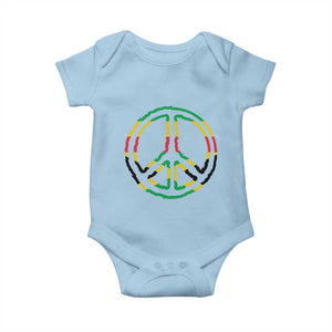 Rasta Jamaican Flag Peace Symbol Reggae Baby Onesie TS11 Light Blue Print Your Wear