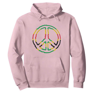 Rasta Jamaican Flag Peace Symbol Reggae Hoodie TS11 Light Pink Print Your Wear