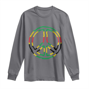 Rasta Jamaican Flag Peace Symbol Reggae Long Sleeve Shirt TS11 Charcoal Print Your Wear