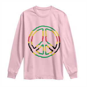 Rasta Jamaican Flag Peace Symbol Reggae Long Sleeve Shirt TS11 Light Pink Print Your Wear