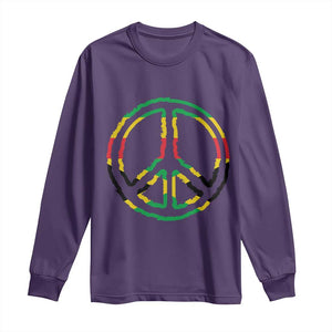 Rasta Jamaican Flag Peace Symbol Reggae Long Sleeve Shirt TS11 Purple Print Your Wear