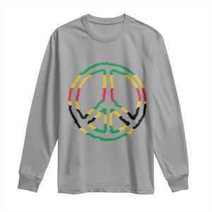 Rasta Jamaican Flag Peace Symbol Reggae Long Sleeve Shirt TS11 Sport Gray Print Your Wear