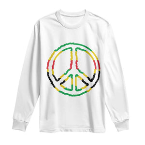 Rasta Jamaican Flag Peace Symbol Reggae Long Sleeve Shirt TS11 White Print Your Wear