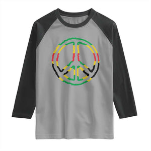 Rasta Jamaican Flag Peace Symbol Reggae Raglan Shirt TS11 Sport Gray Black Print Your Wear
