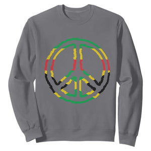 Rasta Jamaican Flag Peace Symbol Reggae Sweatshirt TS11 Charcoal Print Your Wear