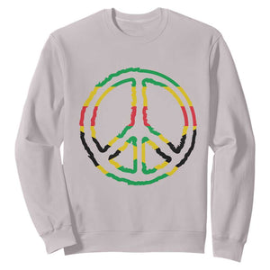 Rasta Jamaican Flag Peace Symbol Reggae Sweatshirt TS11 Ice Gray Print Your Wear