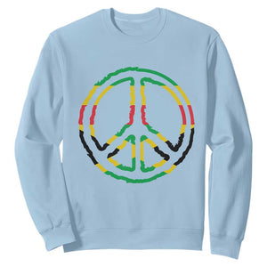 Rasta Jamaican Flag Peace Symbol Reggae Sweatshirt TS11 Light Blue Print Your Wear