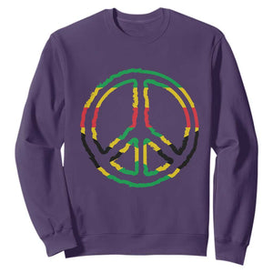 Rasta Jamaican Flag Peace Symbol Reggae Sweatshirt TS11 Purple Print Your Wear