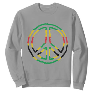 Rasta Jamaican Flag Peace Symbol Reggae Sweatshirt TS11 Sport Gray Print Your Wear