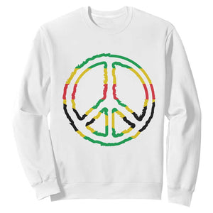 Rasta Jamaican Flag Peace Symbol Reggae Sweatshirt TS11 White Print Your Wear