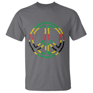 Rasta Jamaican Flag Peace Symbol Reggae T Shirt TS11 Charcoal Print Your Wear