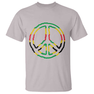 Rasta Jamaican Flag Peace Symbol Reggae T Shirt TS11 Ice Gray Print Your Wear