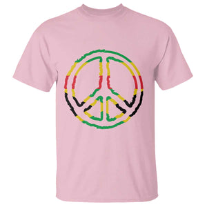 Rasta Jamaican Flag Peace Symbol Reggae T Shirt TS11 Light Pink Print Your Wear