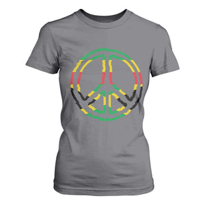 Rasta Jamaican Flag Peace Symbol Reggae T Shirt For Women TS11 Charcoal Print Your Wear