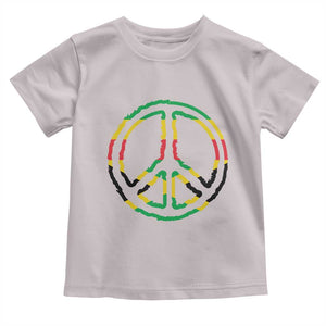 Rasta Jamaican Flag Peace Symbol Reggae Toddler T Shirt TS11 Ice Gray Print Your Wear