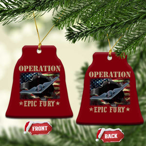 Operation Epic Fury Ceramic Ornament Military Bomber Jet American Flag TS11 Print Your Wear