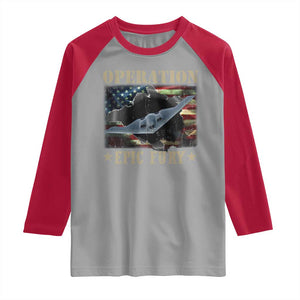 Operation Epic Fury Raglan Shirt Military Bomber Jet American Flag TS11 Sport Gray Red Print Your Wear