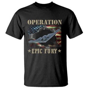 Operation Epic Fury T Shirt Military Bomber Jet American Flag TS11 Black Print Your Wear