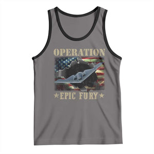 Operation Epic Fury Tank Top Military Bomber Jet American Flag TS11 Deep Heather Black Print Your Wear