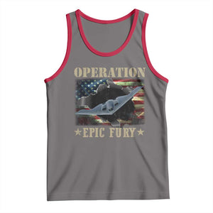 Operation Epic Fury Tank Top Military Bomber Jet American Flag TS11 Deep Heather Red Print Your Wear