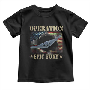 Operation Epic Fury Toddler T Shirt Military Bomber Jet American Flag TS11 Black Print Your Wear