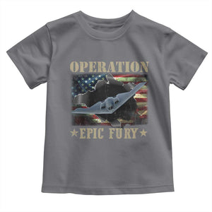 Operation Epic Fury Toddler T Shirt Military Bomber Jet American Flag TS11 Charcoal Print Your Wear