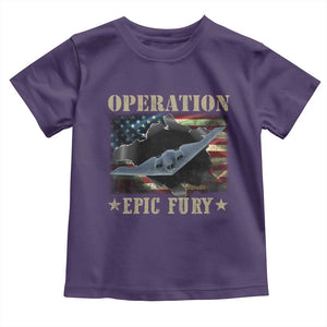 Operation Epic Fury Toddler T Shirt Military Bomber Jet American Flag TS11 Purple Print Your Wear