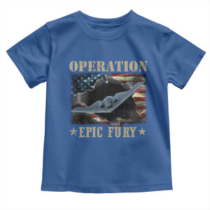 Operation Epic Fury Toddler T Shirt Military Bomber Jet American Flag TS11 Royal Blue Print Your Wear