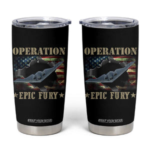 Operation Epic Fury Tumbler Cup Military Bomber Jet American Flag TS11 Black Print Your Wear