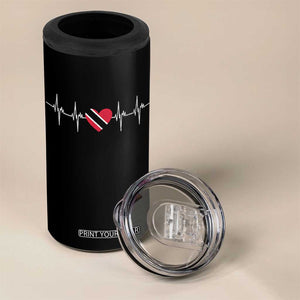 Trinidad And Tobago Heartbeat Trinidadian Flag 4 in 1 Can Cooler Tumbler TS11 Print Your Wear