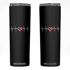 Trinidad And Tobago Heartbeat Trinidadian Flag Skinny Tumbler TS11 Black Print Your Wear