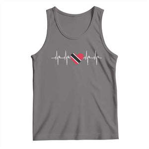 Trinidad And Tobago Heartbeat Trinidadian Flag Tank Top TS11 Deep Heather Print Your Wear