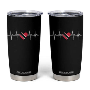 Trinidad And Tobago Heartbeat Trinidadian Flag Tumbler Cup TS11 Black Print Your Wear