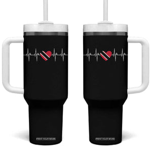 Trinidad And Tobago Heartbeat Trinidadian Flag Tumbler With Handle TS11 One Size: 40 oz Black Print Your Wear