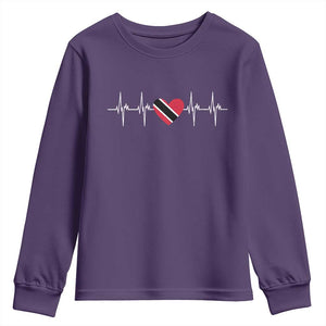 Trinidad And Tobago Heartbeat Trinidadian Flag Youth Sweatshirt TS11 Purple Print Your Wear