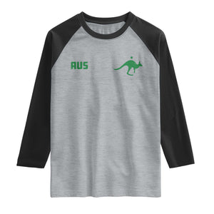 Kangaroo Australia Aus Team Aussie Athletic Jersey Style Raglan Shirt