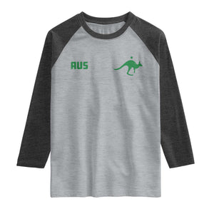 Kangaroo Australia Aus Team Aussie Athletic Jersey Style Raglan Shirt