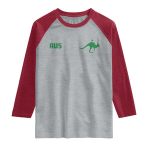 Kangaroo Australia Aus Team Aussie Athletic Jersey Style Raglan Shirt
