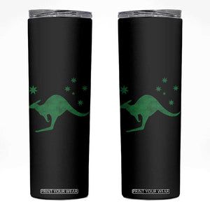 Australia Kangaroo with Federation Star Aussie Roots Skinny Tumbler TS11 Black Print Your Wear