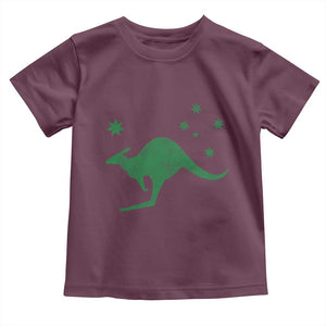 Australia Kangaroo with Federation Star Aussie Roots Toddler T Shirt TS11 Maroon Print Your Wear